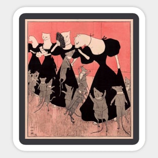 Cats dancing with mice Sticker